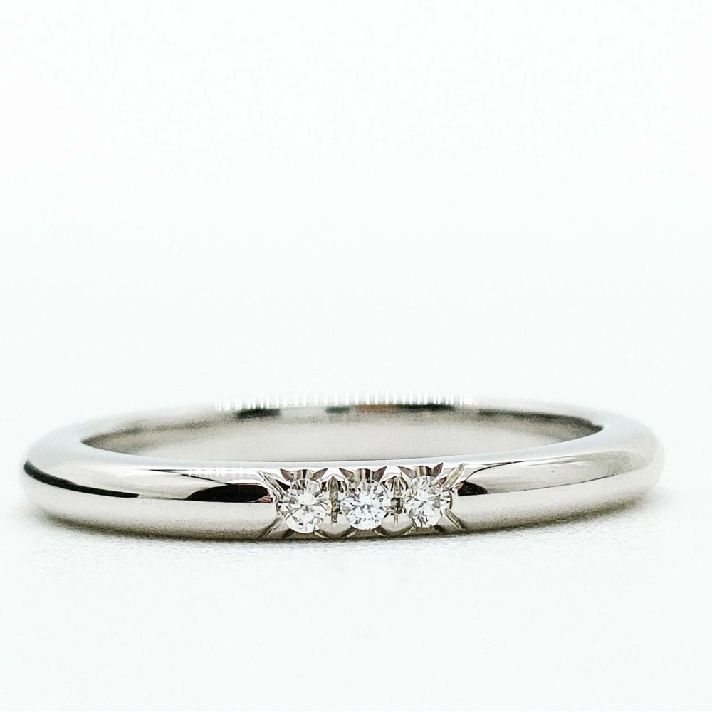 Tiffany & Co. Silver Band with Diamond Trio
